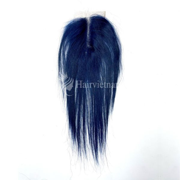Human Vietnamese Hair Dark Blue Lace Closure